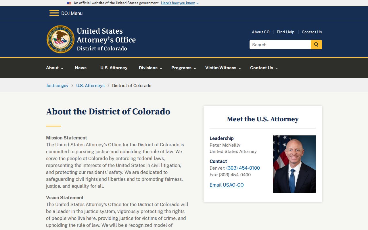 Huerfano County criminal court records federal case source
