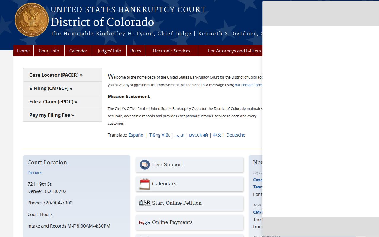 Huerfano County District Court bankruptcy court distinction source