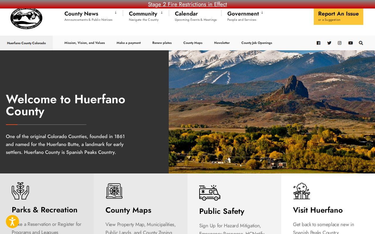 Huerfano County court records county government homepage