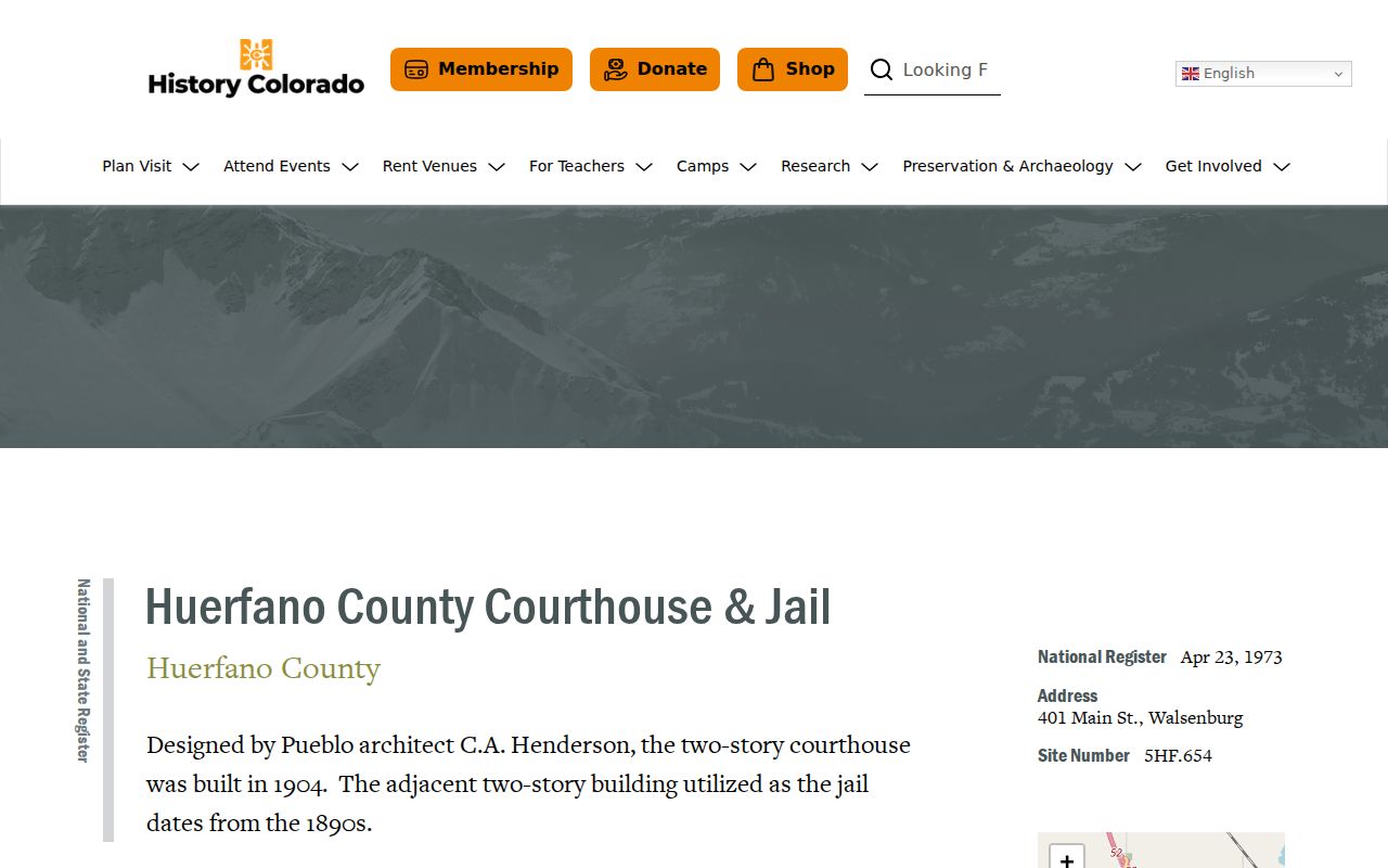 Huerfano County court records historic courthouse and jail listing