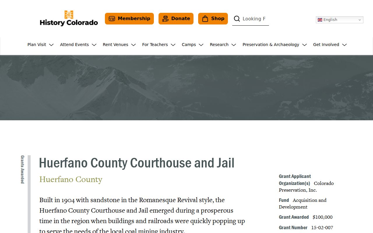 Huerfano County court records History Colorado register entry