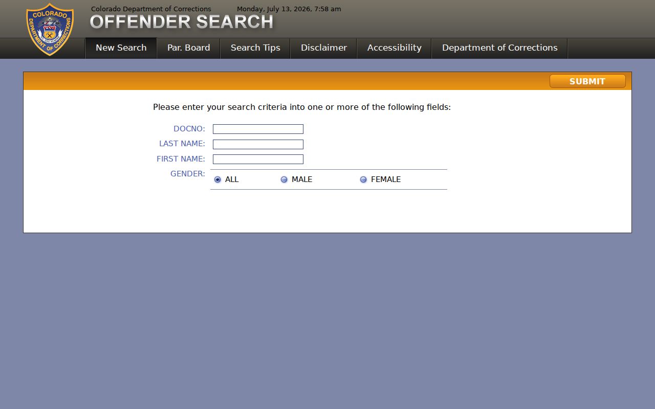 Huerfano County inmate search Colorado DOC offender search